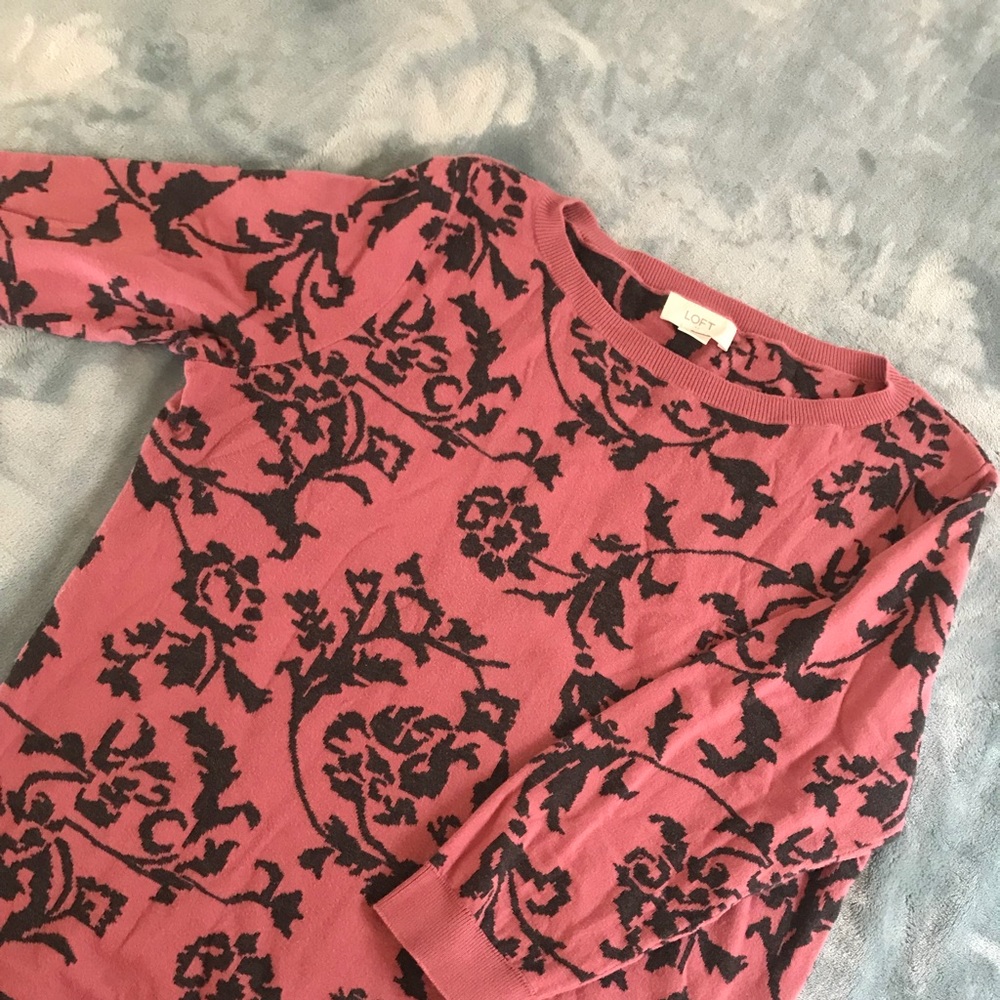 Pink and black sweater blouse